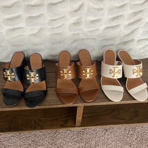 Excellent condition Tory Burch Multi-Strap Wedge Sandals - Size 6